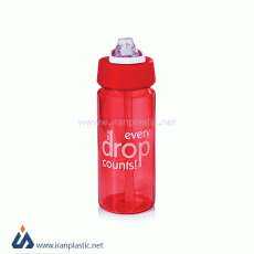 بطری آب استوانه ای نی دار مانیا پلاستیک ۱۰۳۵۰۵