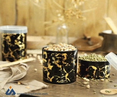 بانکه حبوبات گرد شماره 1 طرح ماربل رزمن پلاستیک