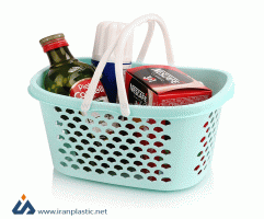 سبد خرید پلاستیکی گلرخ سایز 1 ایده آل پلاستیک 8601