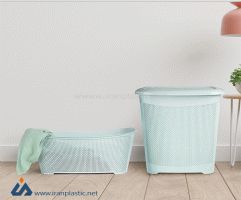 سبد لباس چرک باران رزگلد پلاستیک 6610
