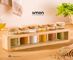ست ادویه 6 عددی چوبی لیمون پلاستیک کد 2306