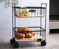 جا سیب زمینی و پیاز چرخ دار دو طبقه کارولین 503